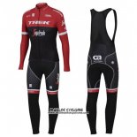 2017 Maillot Ciclismo Trek Segafredo Rouge et Noir Manches Longues et Cuissard