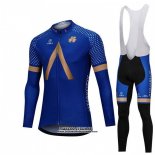 2018 Maillot Ciclismo Aqua Bleue Sport Bleu Manches Longues et Cuissard