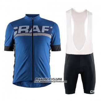 2018 Maillot Ciclismo Craft Bleu Manches Courtes et Cuissard