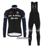 2018 Maillot Ciclismo DE Rose Noir Manches Longues et Cuissard