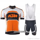 2018 Maillot Ciclismo KTM Blanc Orange Manches Courtes et Cuissard