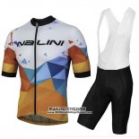 2018 Maillot Ciclismo Nalini AHS Discesa Blanc et Orange Manches Courtes et Cuissard