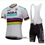 2018 Maillot Ciclismo UCI Mondo Champion Bora Blanc Manches Courtes et Cuissard