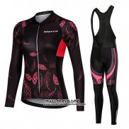 2019 Maillot Ciclismo Femme Mieyco Noir Rouge Manches Longues et Cuissard