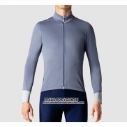 2019 Maillot Ciclismo La Passione Gris Blanc Manches Longues et Cuissard