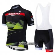 2019 Maillot Ciclismo Sram Noir Vert Manches Courtes et Cuissard