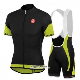 2020 Maillot Ciclismo Castelli Noir Vert Rouge Manches Courtes et Cuissard