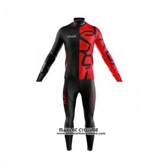 2020 Maillot Ciclismo EKOI Noir Rouge Manches Longues et Cuissard