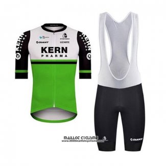 2020 Maillot Ciclismo Kern Pharma Blanc Vert Noir Manches Courtes et Cuissard