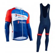 2020 Maillot Cyclisme Direct Energie Rouge Bleu Manches Longues et Cuissard