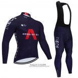 2021 Maillot Cyclisme Ineos Grenadiers Fonce Bleu Manches Longues et Cuissard