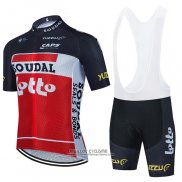 2021 Maillot Cyclisme Lotto Soudal Noir Blanc Rouge Manches Courtes et Cuissard