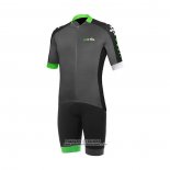 2021 Maillot Cyclisme RH+ Gris Vert Manches Courtes et Cuissard