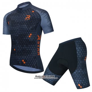 2021 Maillot Cyclisme R Star Profond Gris Manches Courtes et Cuissard