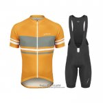 2021 Maillot Cyclisme de Marchi Jaune Gris Manches Courtes et Cuissard