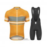 2021 Maillot Cyclisme de Marchi Jaune Gris Manches Courtes et Cuissard