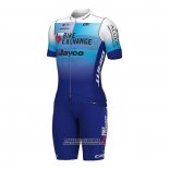 2022 Maillot Cyclisme Bike Exchange Bleu Blanc Manches Courtes et Cuissard