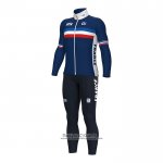 2022 Maillot Cyclisme France Bleu Manches Longues et Cuissard 2022 Maillot Cyclisme France Bleu Manches Longues et Cuissard