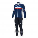 2022 Maillot Cyclisme France Bleu Manches Longues et Cuissard