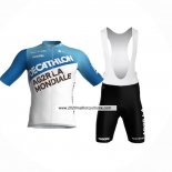 2024 Maillot Cyclisme Ag2r La Mondiale Blanc Bleu Manches Courtes Et Cuissard