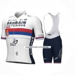 2024 Maillot Cyclisme Serbian Champion Bahrain Victorious Blanc Rouge Bleu Manches Courtes Et Cuissard