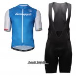 Maillot Ciclismo Campagnolo Iridio Bleu Blanc Manches Courtes et Cuissard