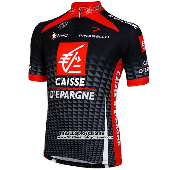 2010 Maillot Ciclismo Caisse d'epargne Noir et Blanc Manches Courtes et Cuissard