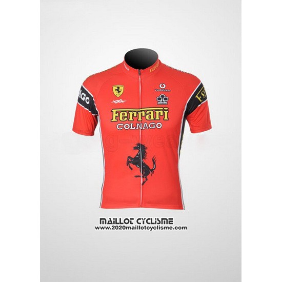 2010 Maillot Ciclismo Ferrari Noir et Rouge Manches Courtes et Cuissard