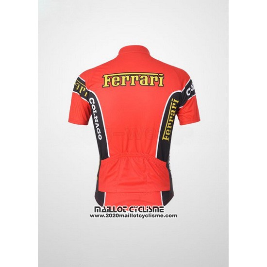 2010 Maillot Ciclismo Ferrari Noir et Rouge Manches Courtes et Cuissard