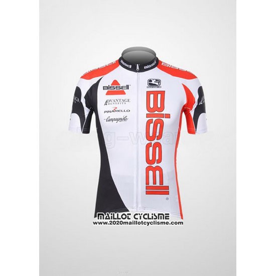 2012 Maillot Ciclismo Bissell Blanc et Rouge Manches Courtes et Cuissard