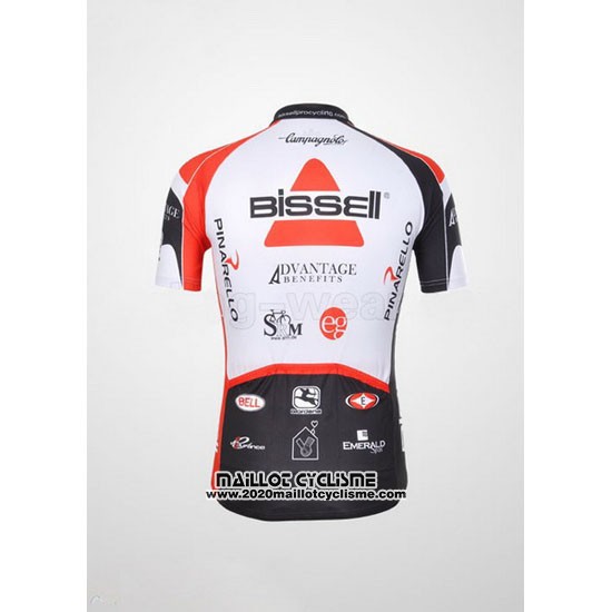 2012 Maillot Ciclismo Bissell Blanc et Rouge Manches Courtes et Cuissard