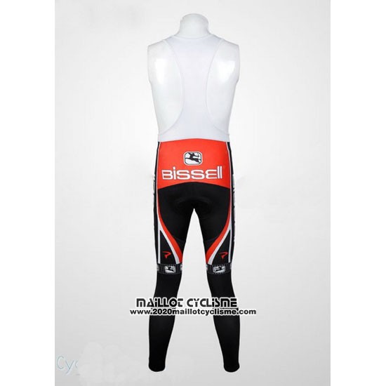 2012 Maillot Ciclismo Bissell Blanc et Rouge Manches Longues et Cuissard