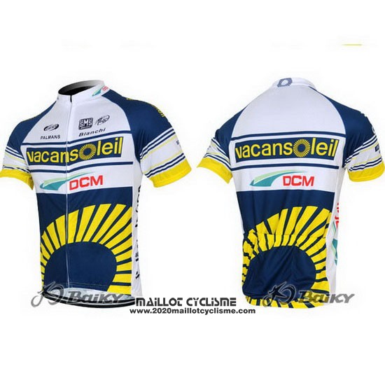 2012 Maillot Ciclismo Vacansoleil Jaune et Bleu Manches Courtes et Cuissard