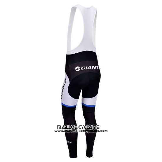 2013 Maillot Ciclismo Blanco Noir et Bleu Manches Longues et Cuissard