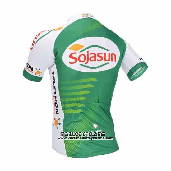 2013 Maillot Ciclismo Sojasun Blanc et Vert Manches Courtes et Cuissard