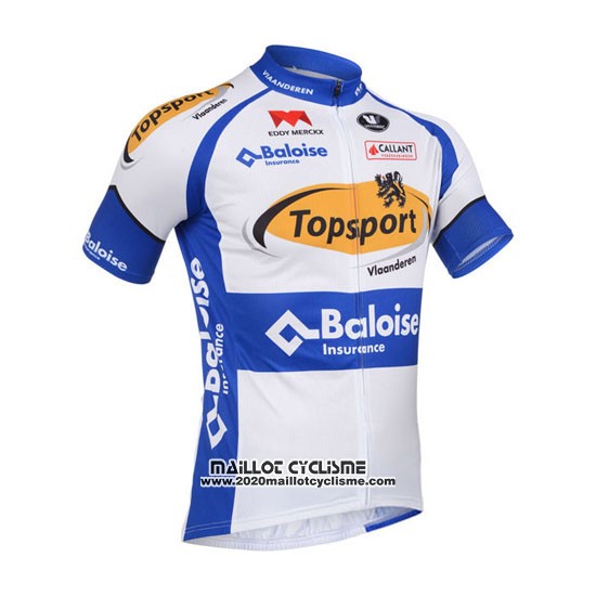 2013 Maillot Ciclismo Topsport Blanc et Azur Manches Courtes et Cuissard