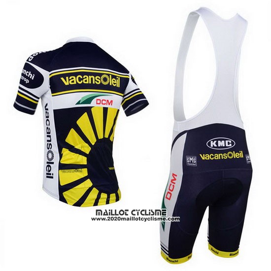 2013 Maillot Ciclismo Vacansoleil Jaune et Noir Manches Courtes et Cuissard