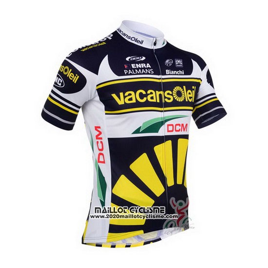 2013 Maillot Ciclismo Vacansoleil Jaune et Noir Manches Courtes et Cuissard
