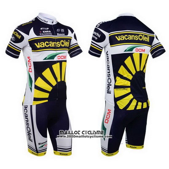 2013 Maillot Ciclismo Vacansoleil Jaune et Noir Manches Courtes et Cuissard