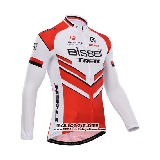 2014 Maillot Ciclismo Bissell Blanc et Rouge Manches Longues et Cuissard