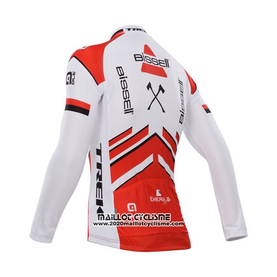 2014 Maillot Ciclismo Bissell Blanc et Rouge Manches Longues et Cuissard