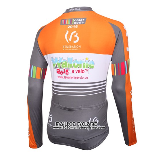 2015 Maillot Ciclismo Color Code Ml Orange Manches Longues et Cuissard