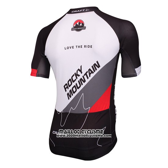 2016 Maillot Ciclismo Craft Rocky Mountain Blanc et Noir Manches Courtes et Cuissard
