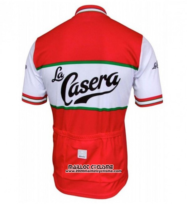 2017 Maillot Ciclismo La Casera Vintage Rouge Manches Courtes et Cuissard