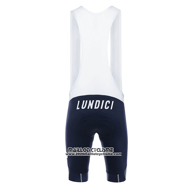 2017 Maillot Ciclismo Lundici Noir et Bleu Manches Courtes et Cuissard