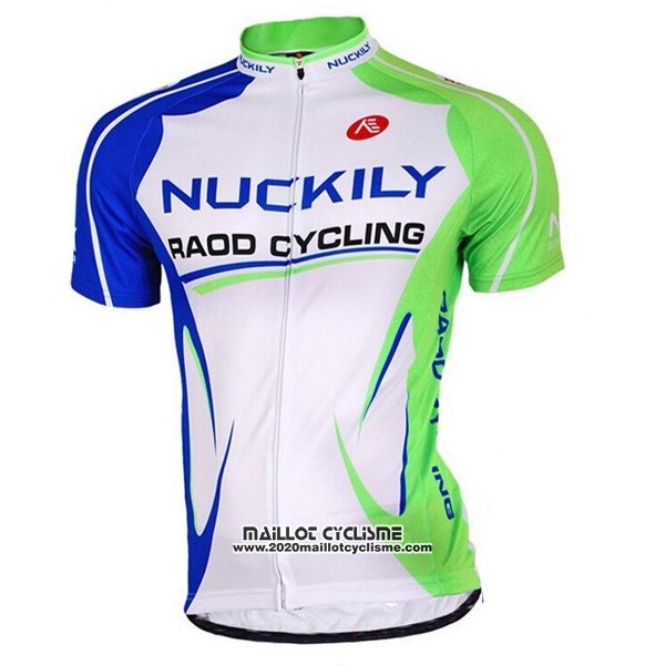 2017 Maillot Ciclismo Nuckily Blanc et Vert Manches Courtes et Cuissard