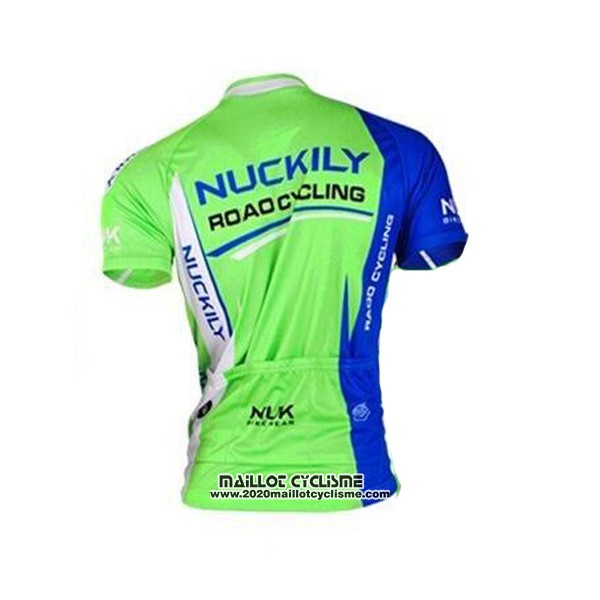 2017 Maillot Ciclismo Nuckily Blanc et Vert Manches Courtes et Cuissard