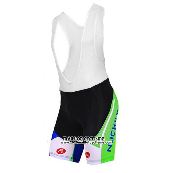 2017 Maillot Ciclismo Nuckily Blanc et Vert Manches Courtes et Cuissard