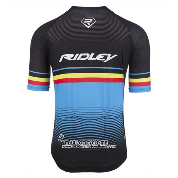 2017 Maillot Ciclismo Ridley Rincon Bleu Clair et Noir Manches Courtes et Cuissard