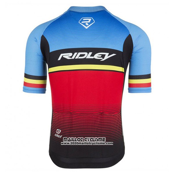 2017 Maillot Ciclismo Ridley Rincon Bleu et Noir Manches Courtes et Cuissard